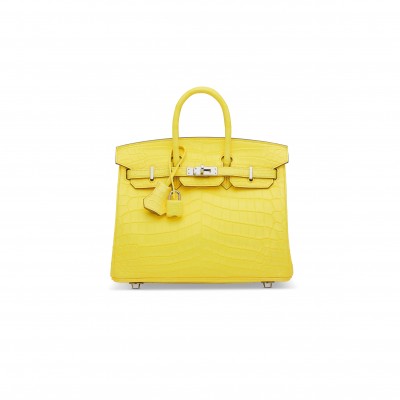 HERMES MASTER BIRKIN 25 MIMOSA MATTE POROSUS CROCODILE BAG 1868455857 (25*20*13cm)